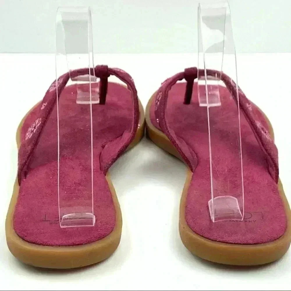 Ann taylor loft sandals size 9 purple floral - Picture 4 of 11